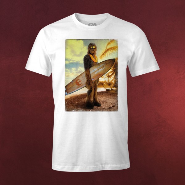 Star Wars - Wookiee Surfer T-Shirt weiß