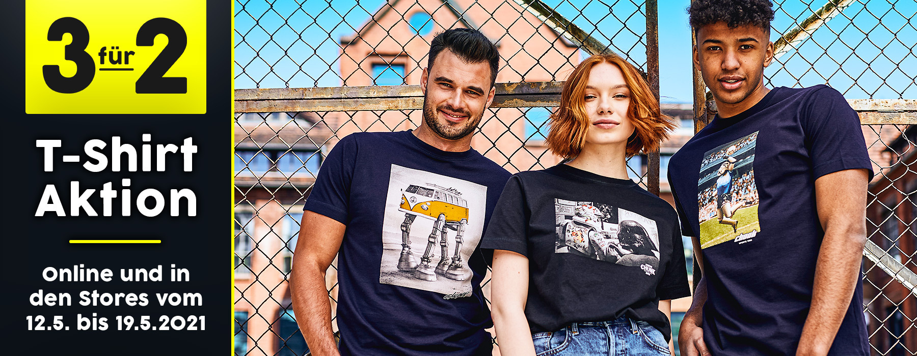3 für 2 Shirt Aktion