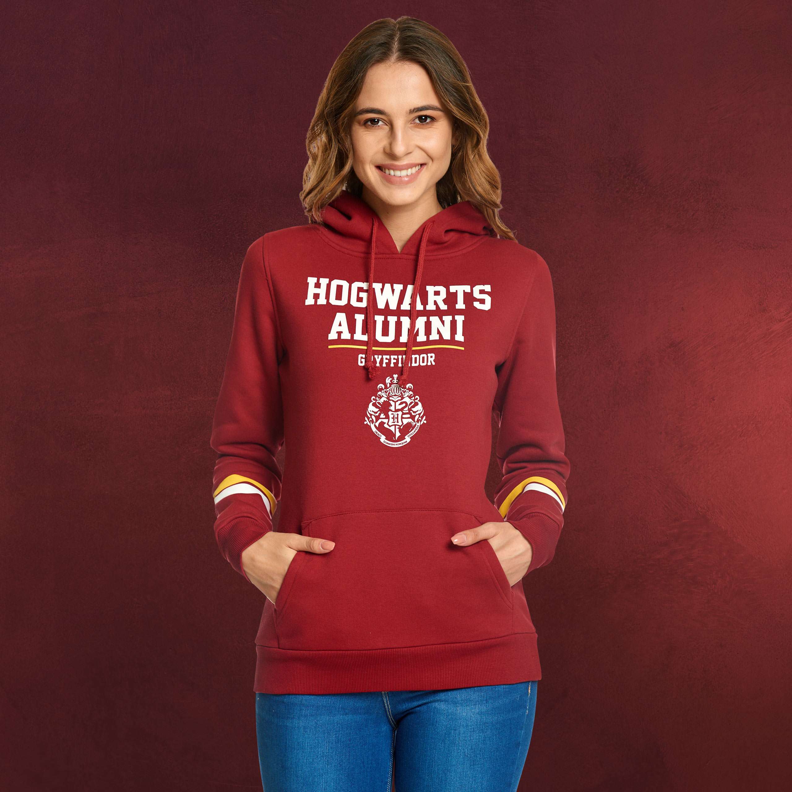 Harry Potter Gryffindor Hogwarts Alumni Hoodie Damen rot Elbenwald Harry Potter Hoodie Hogwarts Alumni Slytherin