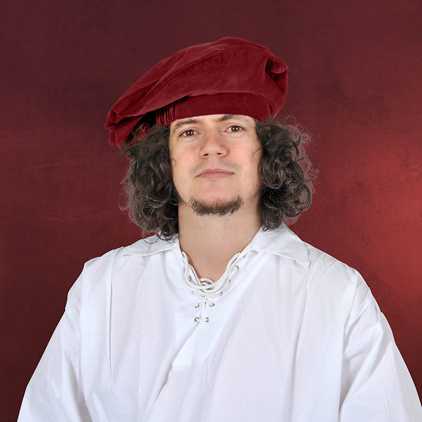 Barett aus Samt, rot