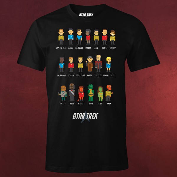 Star Trek - Pixel Characters T-Shirt schwarz