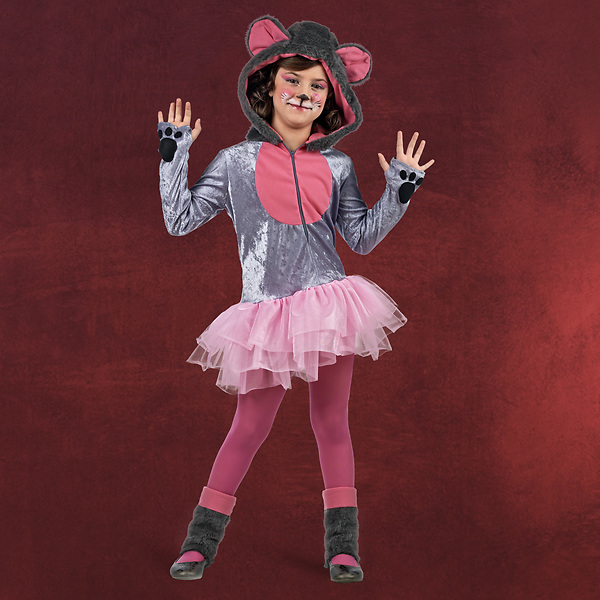 Mäuschen Kinderkostüm Kleid mit Kapuze