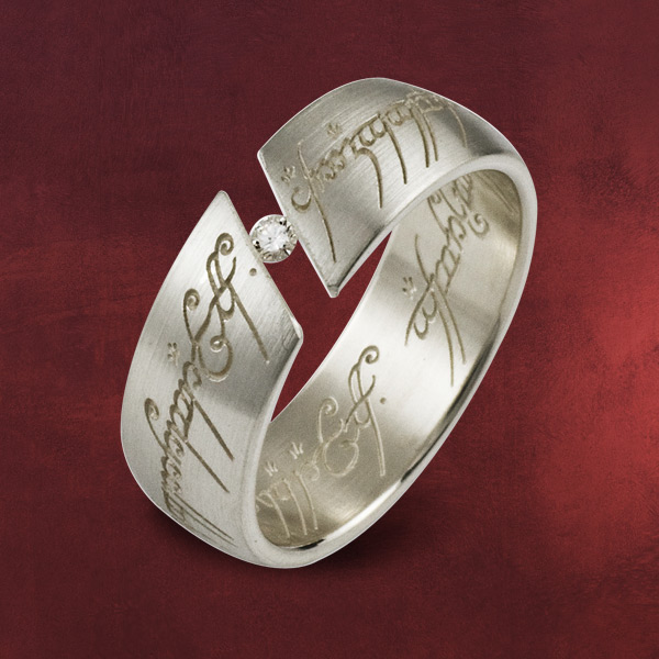 Herr der Ringe - Silberring mit Diamant
