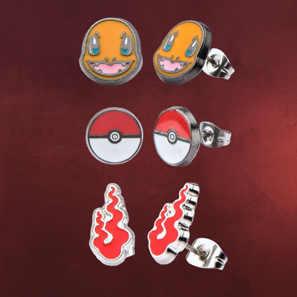 Pokemon - Glumanda Ohrschmuck-Set 3tlg.