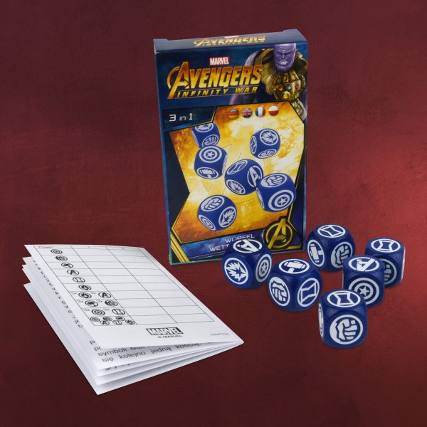 Avengers - Infinity War Würfel-Set 6tlg blau