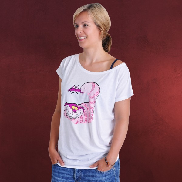 Alice im Wunderland - Grinsekatze Girlie Shirt Loose Fit weiß