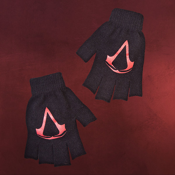 Assassins Creed - Fingerlose Logo Handschuhe schwarz
