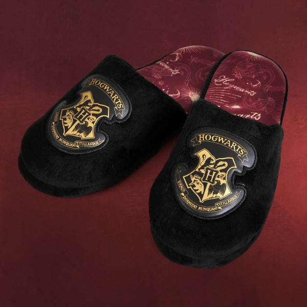 Harry Potter - Hogwarts Wappen Plüsch Pantoffeln schwarz