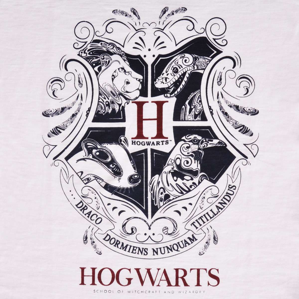 Harry Potter Hogwarts Wappen TShirt Damen weiß Elbenwald