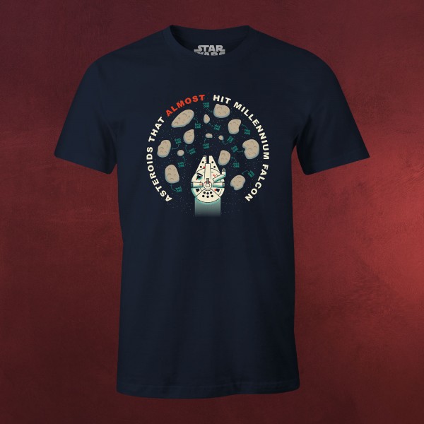 Star Wars - Asteroids That Almost Hit Millennium Falcon T-Shirt blau