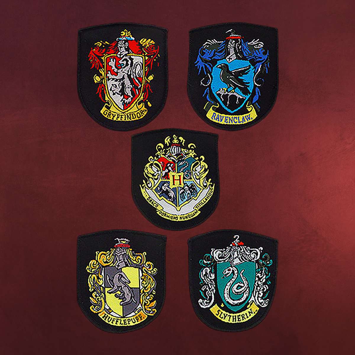 Harry Potter Häuser Wappen Aufnäher 5er Set Elbenwald