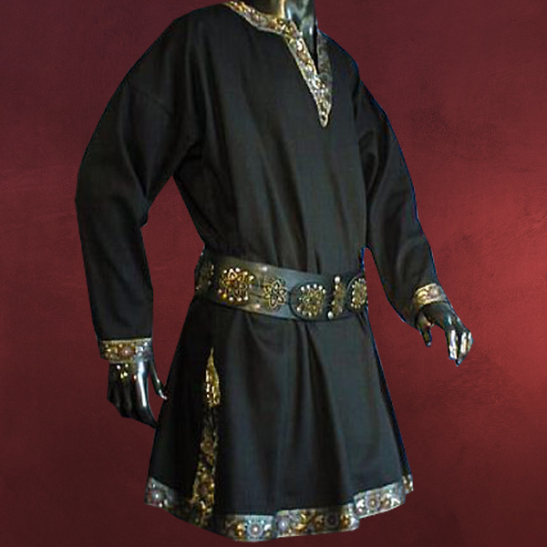 Tunika mit Borte schwarz