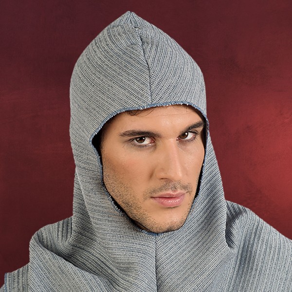 Mittelalter Herren Kapuze grau