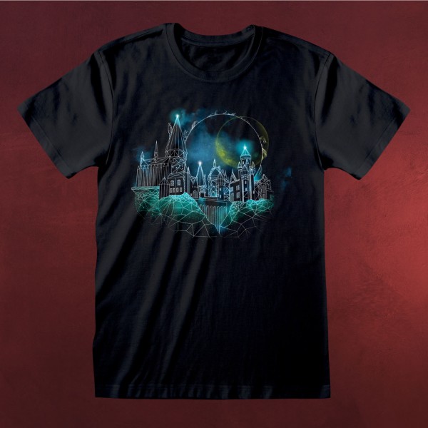 Harry Potter - Hogwarts at Night Sketch T-Shirt schwarz