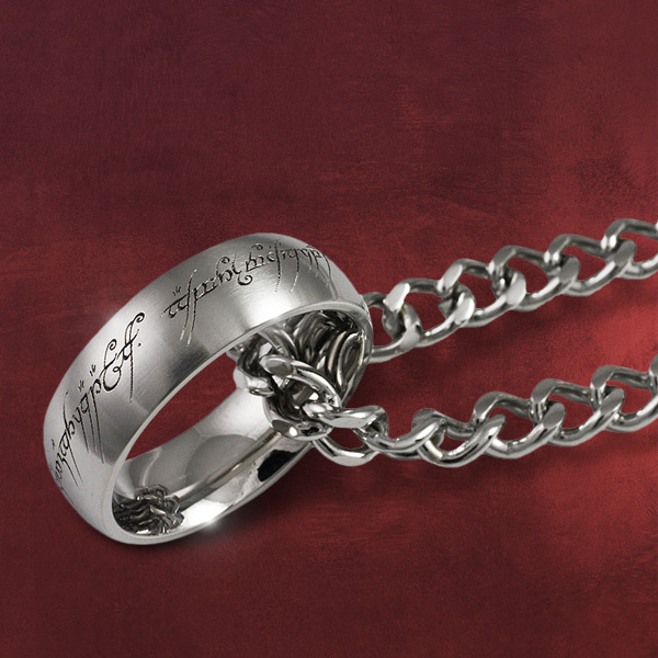 Herr der Ringe - Edelstahlring mattiert an Kette