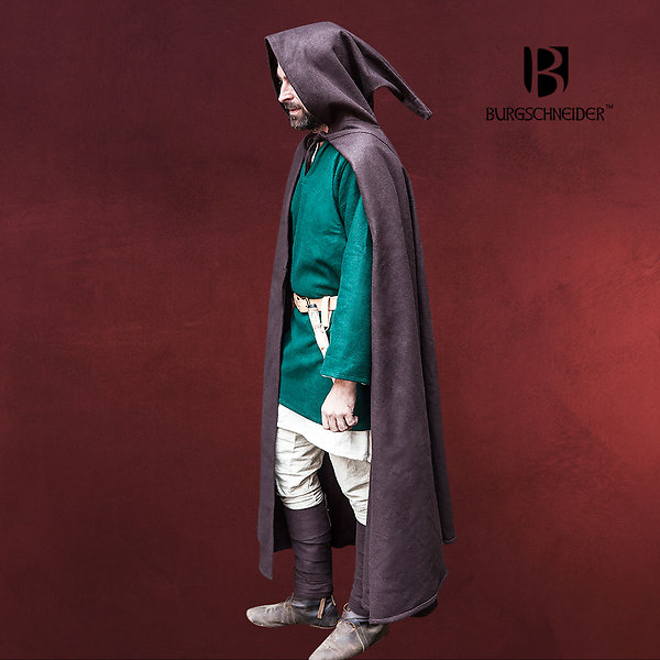 Mittelalter Kapuzenumhang Hibernus braun