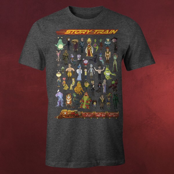 Rick and Morty - Story Train T-Shirt grau