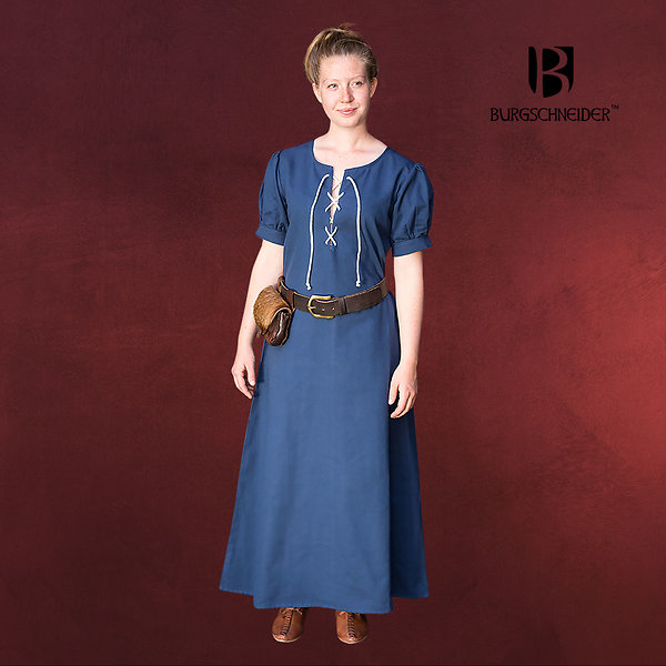 Mittelalter Kleid Gretl Kurzarm blau