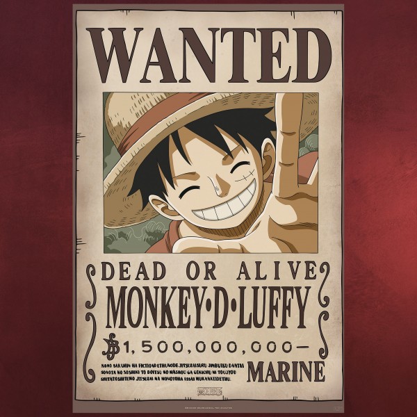 One Piece Wanted Monkey D Luffy Maxi Poster Elbenwald