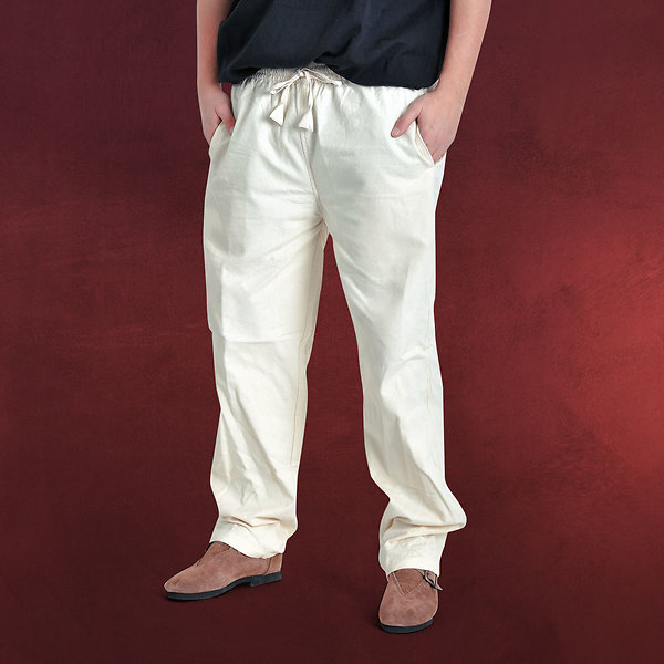 Mittelalter Hose mit Gummizugbund natur