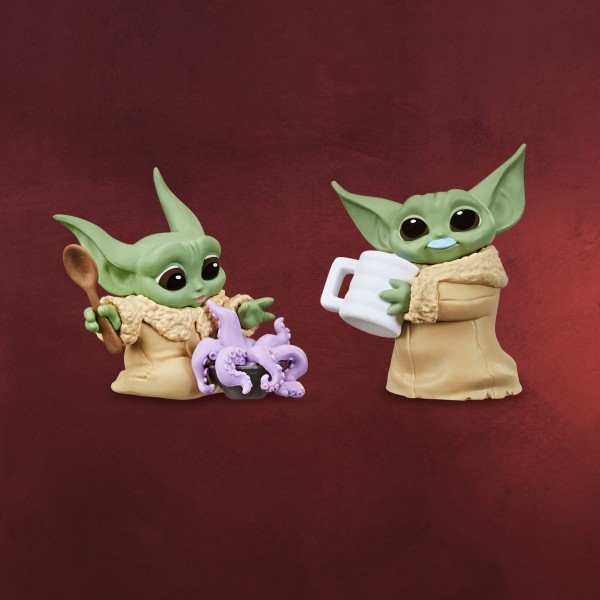 Grogu mit Tentakelsuppe und Milchbart-Pose Mini-Figuren-Set - Star Wars The Mandalorian