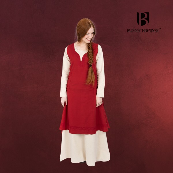 Mittelalter Kleid Lannion mit Schnürung rot