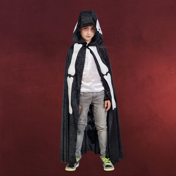 Halloween Skelett Cape - Kostüm Kinder