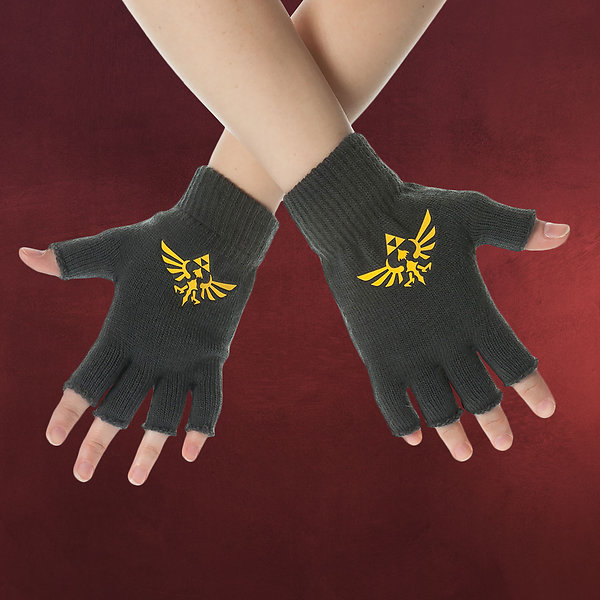 Zelda - Fingerlose Logo Handschuhe grau