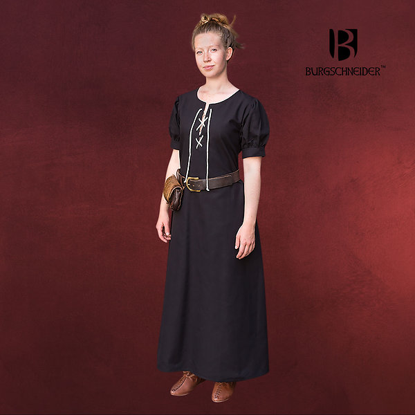 Mittelalter Kleid Gretl Kurzarm schwarz