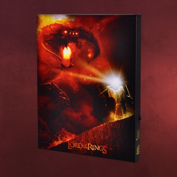 Herr Der Ringe Gandalf Vs Balrog Wandbild Mit Licht Elbenwald