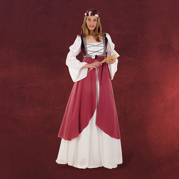 Burgfräulein Kostüm Mittelalter Kleid schwarz-rot M 38//40 Mittelalterkleid Damen